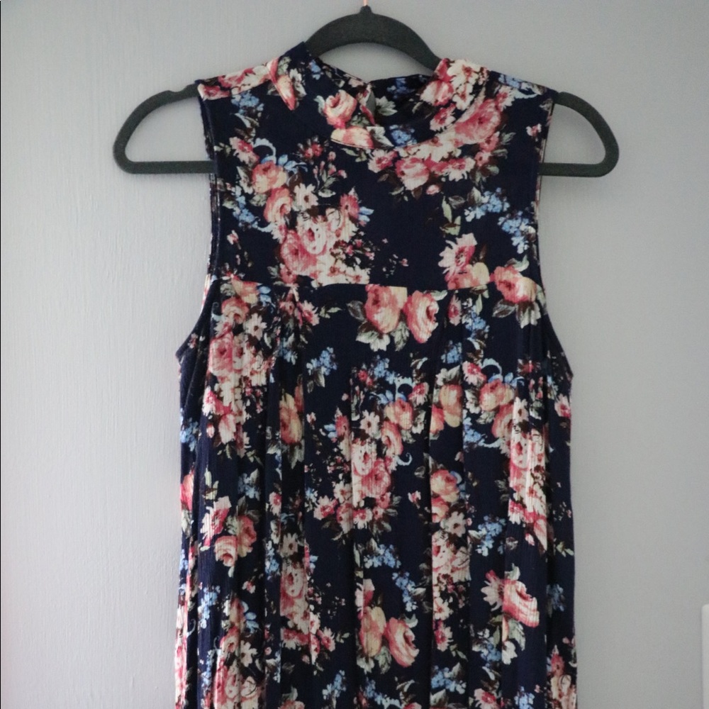 Altar’d State High Neck Navy Blue Dress